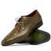 Genuine Caiman & Lizard Olive Green Shoe