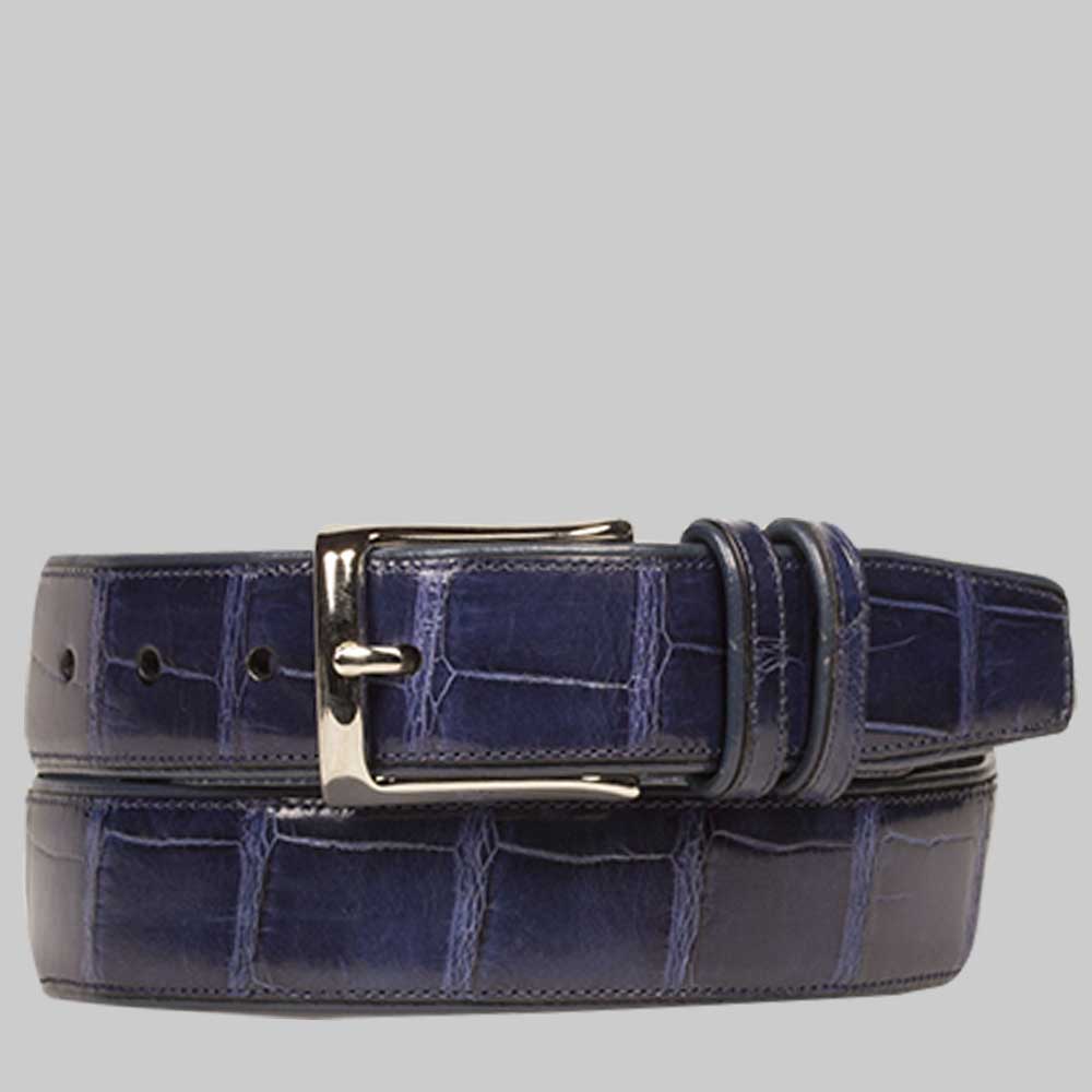 Genuine Alligator Mens Olive Belt - Mezlan Brand