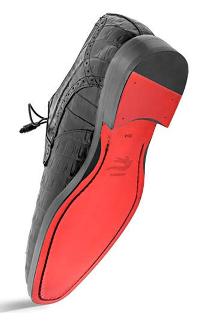 Mezlan Men's Black Crocodile J-Toe Cowboy Boots - Western Derby Boots - Golfo