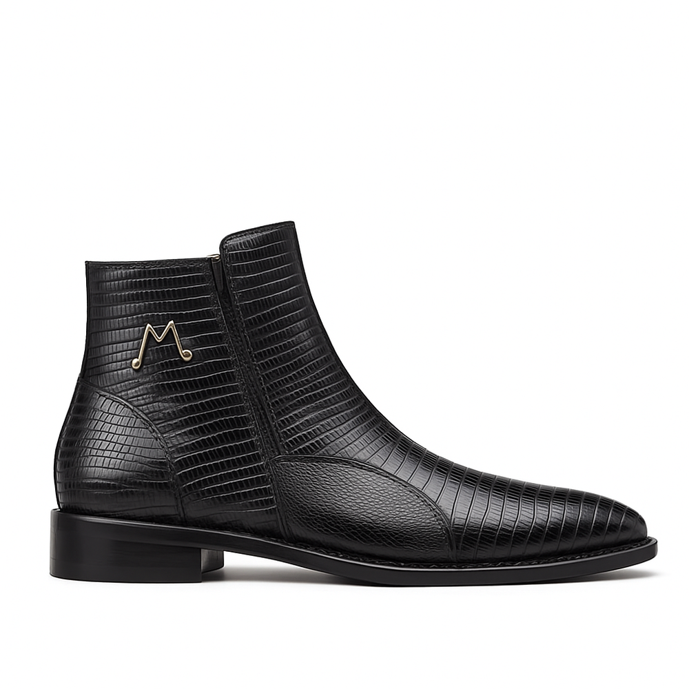 Peninsula Lizard Emblem Boot Black By Mezlan Made In Spain Brand