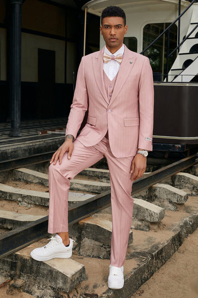 Rose Pinstripe Hybrid Fit Suit by Stacy Adams - Wedding - Prom