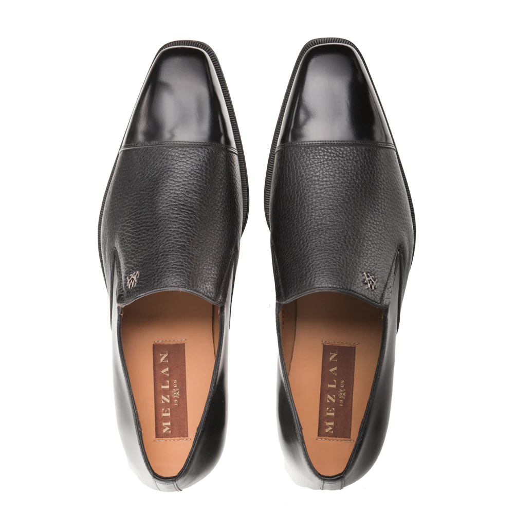 Mezlan Milani Deerskin Cap Toe Loafers Black (18984)