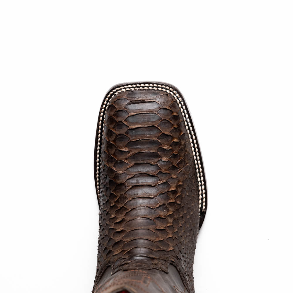 Marco Di Milano Missouri Brown Python Square Toe Cowboy Boots