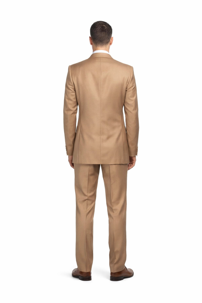 Savoy Camel Gold-Button Double-Breasted Suit