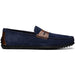 Zelli Monza Suede and Hand-Burnished Calfskin Driving Loafers in Navy