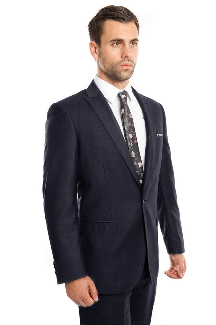 Men's Slim Fit Navy Blue Suit by Tazzio Suits