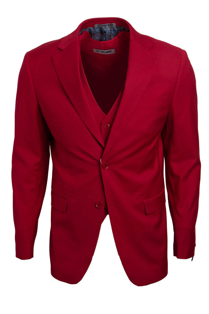 Men's Red Suit Three Piece Set by Stacy Adams - Wedding - Prom