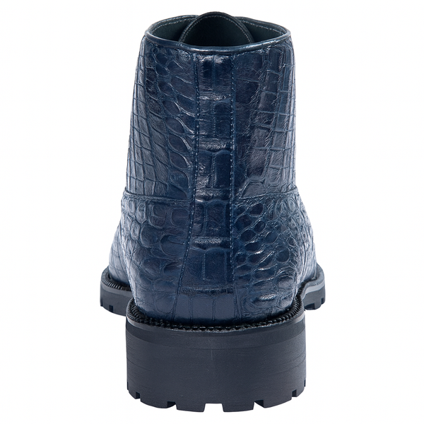 Navy Genuine Caiman Crocodile Belly Ankle Los Altos Boot