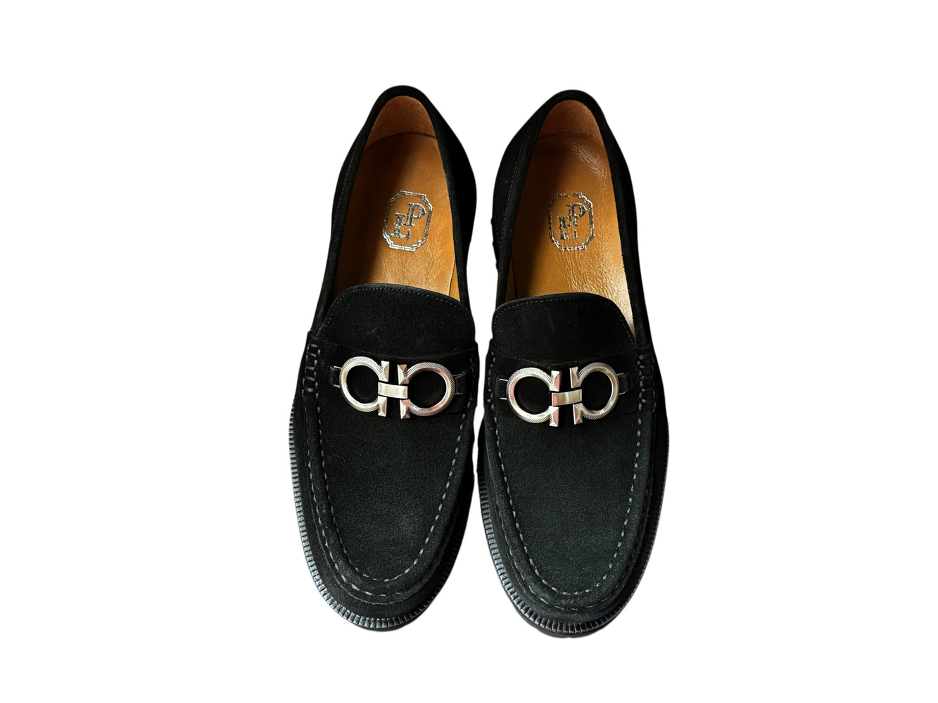 P041 Newport- Black Bit Suede Loafer