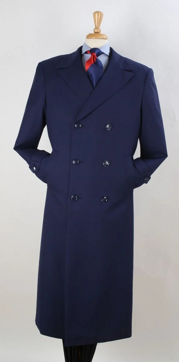 Apollo King Men's Full Length Top Coat Banded Wrists