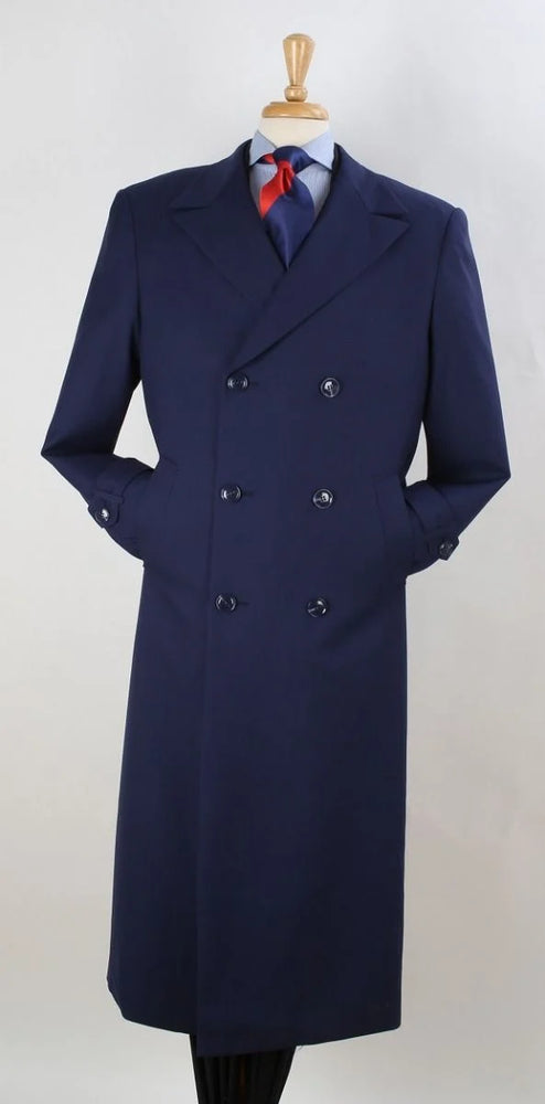 Apollo King Men's Full Length Top Coat Banded Wrists