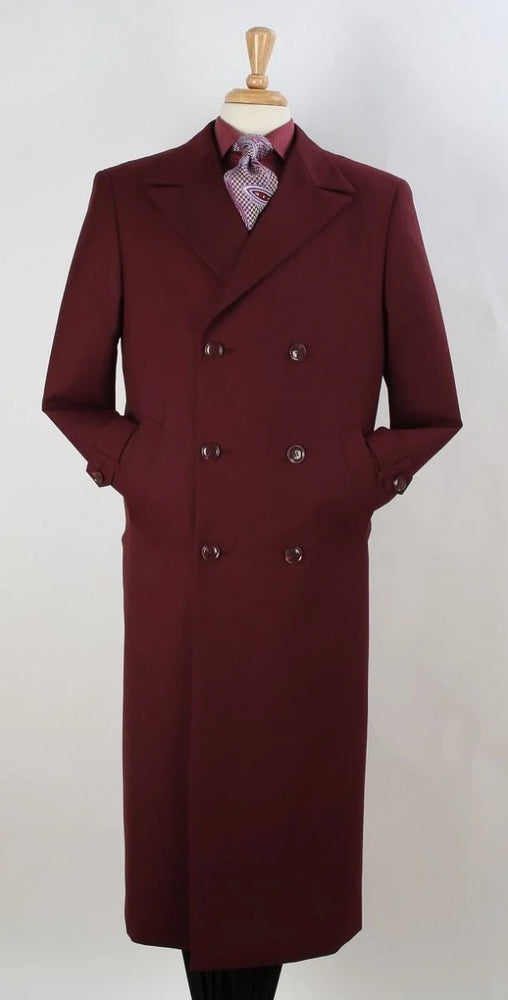 Apollo King Men's Full Length Top Coat Banded Wrists