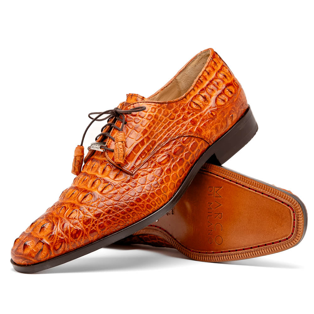 Marco Di Milano Nilo Nile Crocodile Derby Brandy Shoe