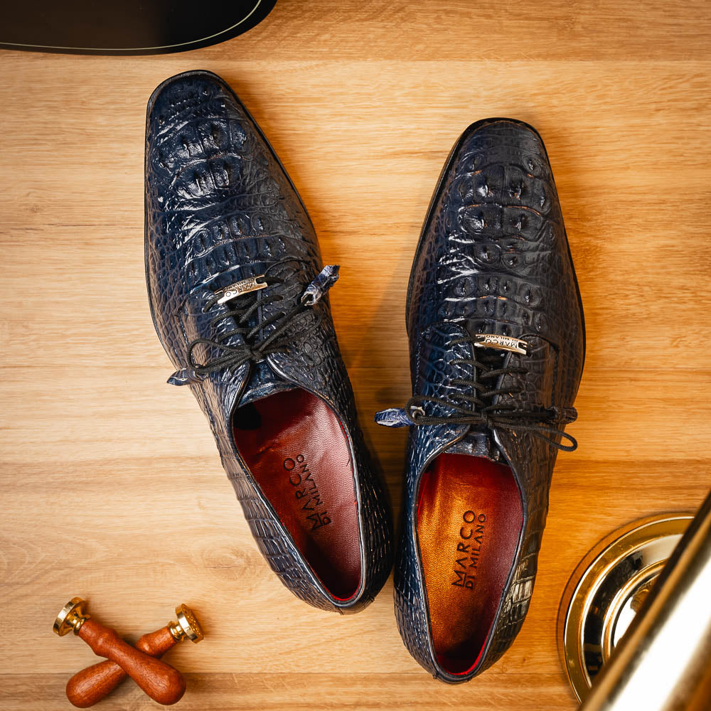 Marco_Di_Milano Nilo Navy Leather Luxury Shoe