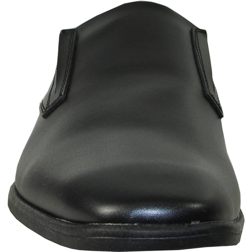 Bravo Mens Plain Pointy Square Toe Dress Loafer in Black - Men's Dress Shoes