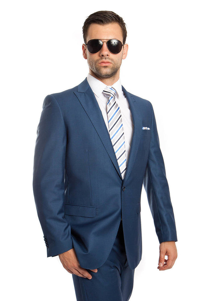 Men’s Slim Fit Indigo Blue Suit by Tazzio Suits