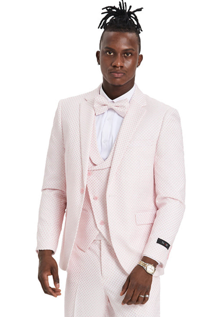 Men's Pink Polka Dot Double Breasted Vest