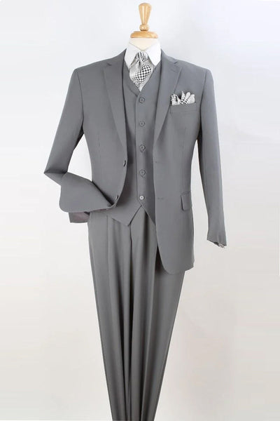 Apollo King Light Grey Classic Fit Suit: 2-Button Wool Blend