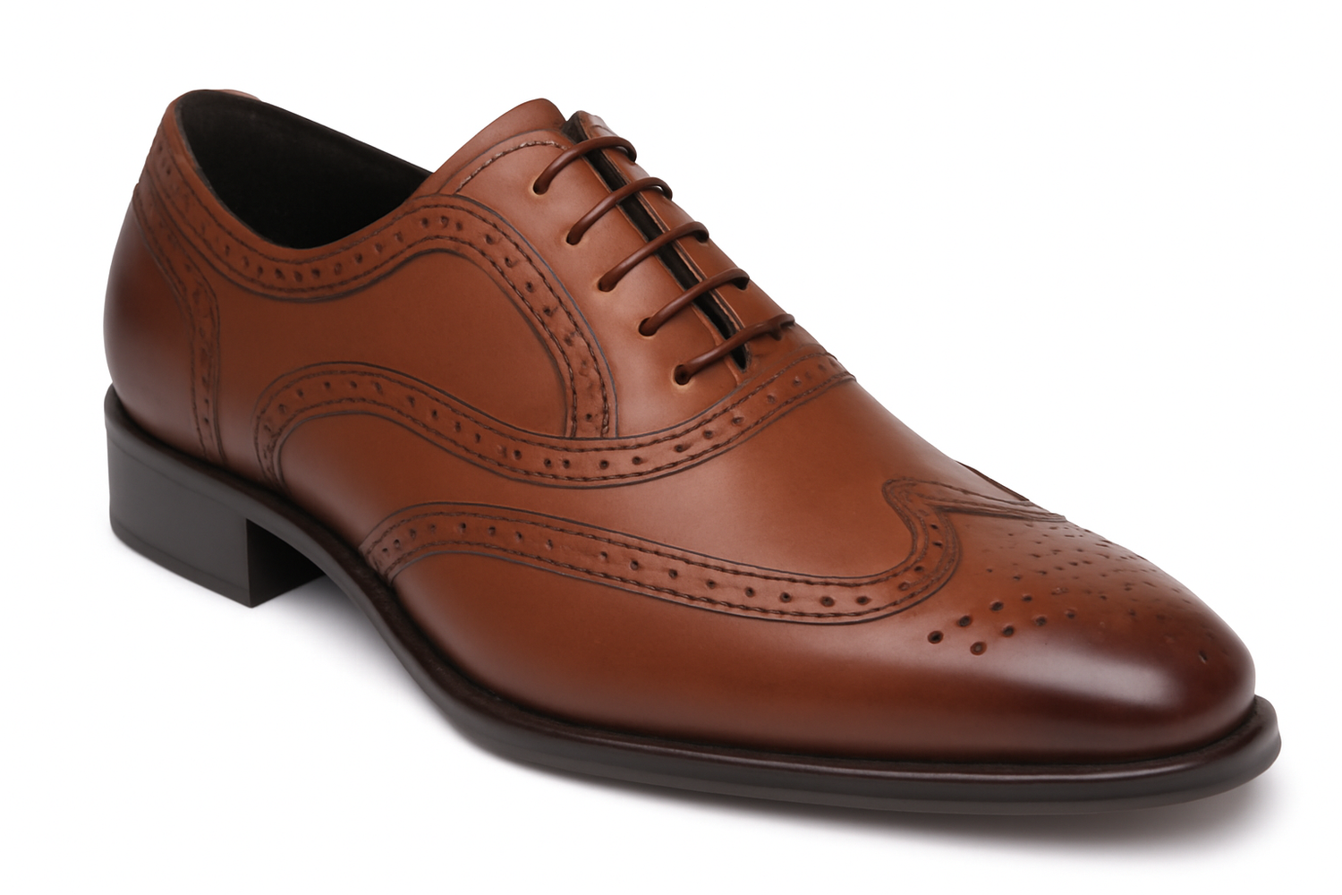 Mens Mezlan Ugalde Classic Wingtip Dress Shoe in Cognac