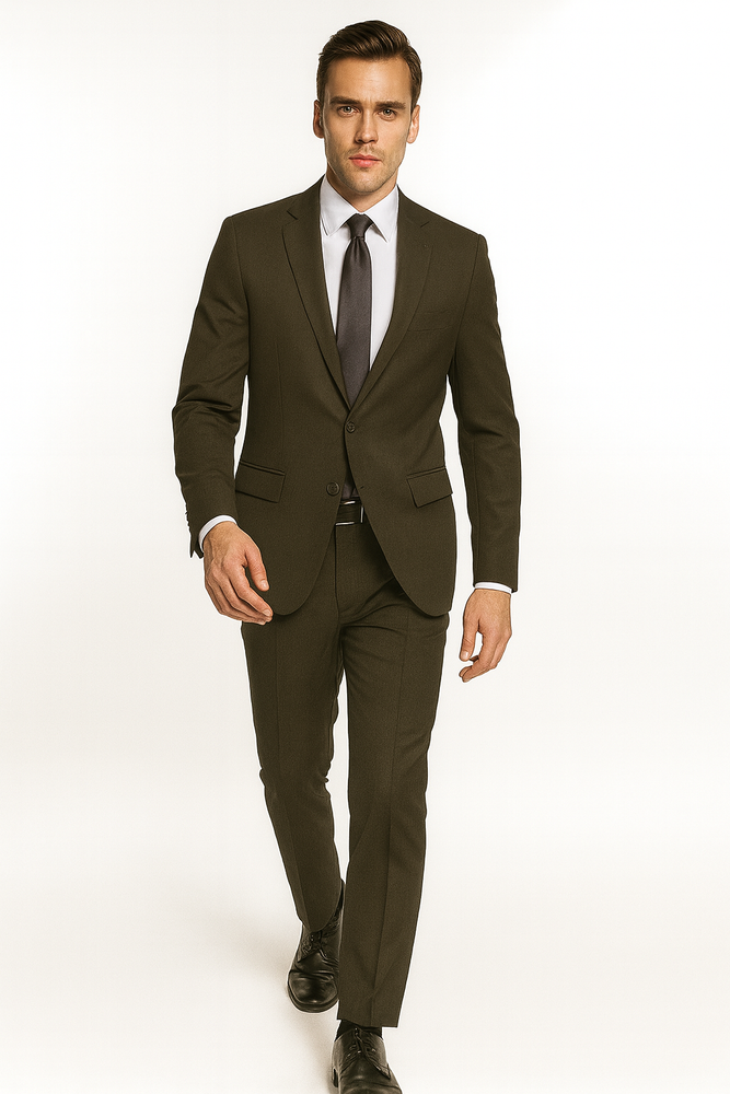 Giorgio Fiorelli Suit Men's Solid Olive Suit