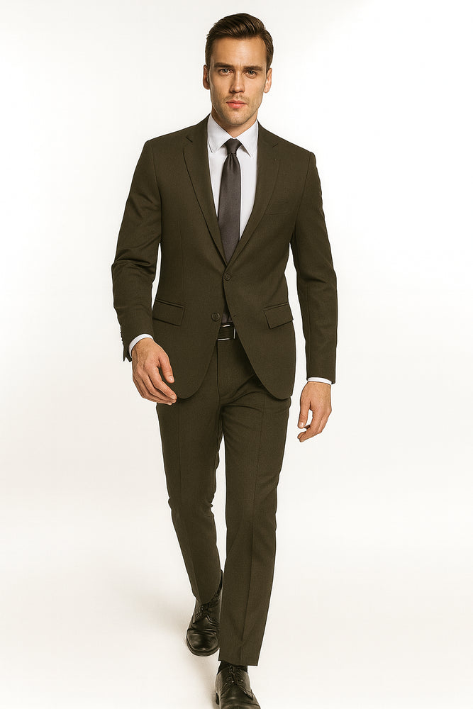 Giorgio Fiorelli Suit Men's Solid Olive Suit