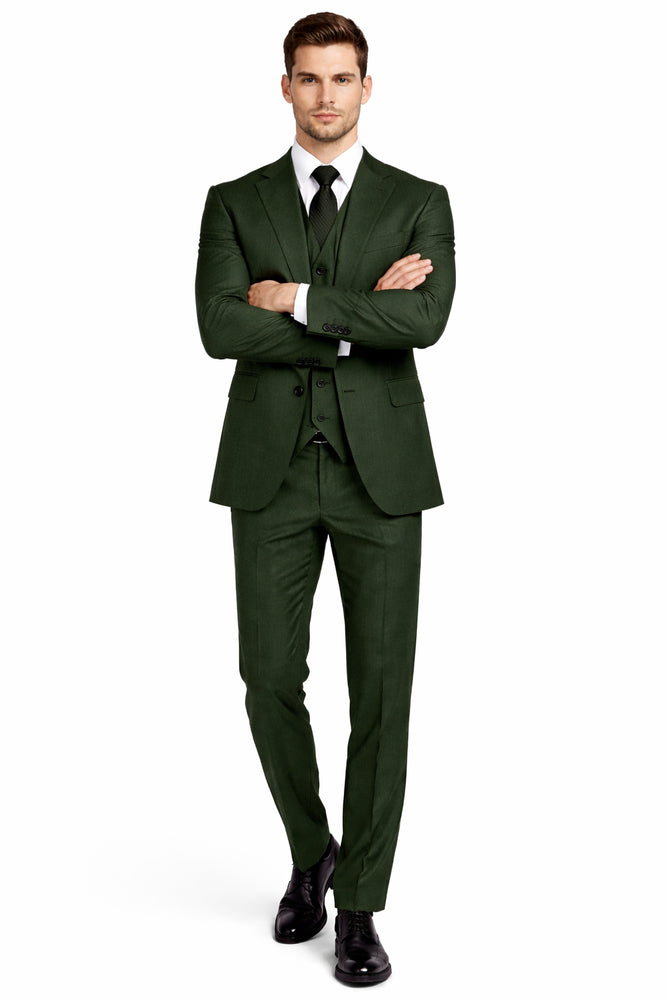 Olive Peaky Green 3 Piece Tweed Men's Suit