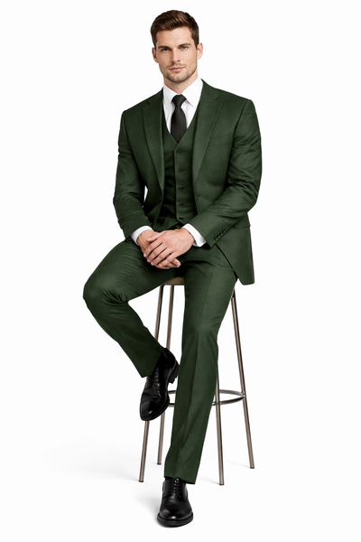 Olive Peaky Green 3 Piece Tweed Men's Suit