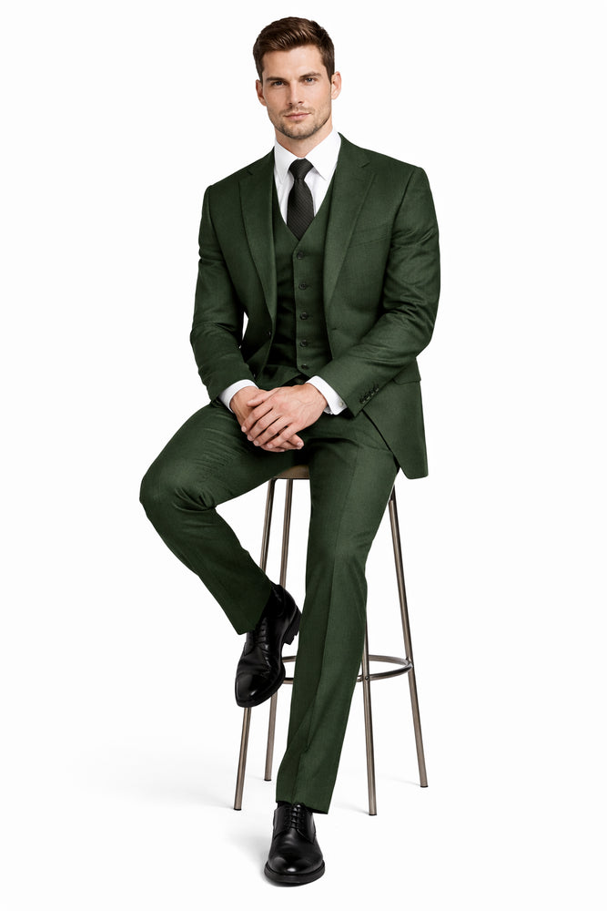 Olive Peaky Green 3 Piece Tweed Men's Suit