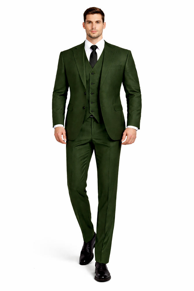 Olive Peaky Green 3 Piece Tweed Men's Suit