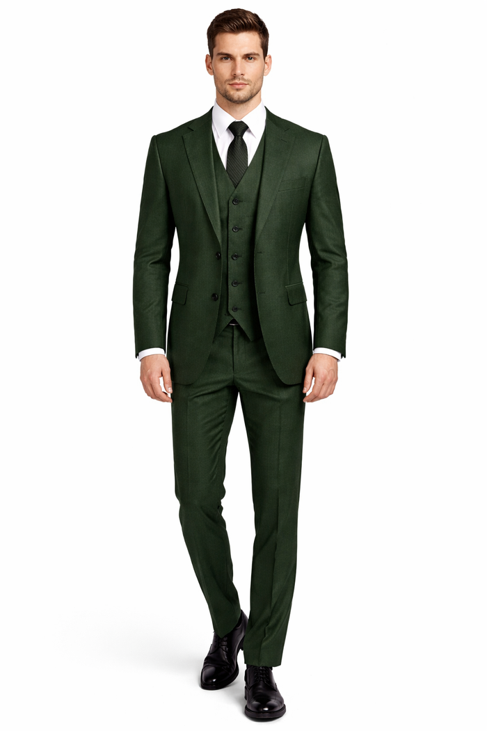 Olive Peaky Green 3 Piece Tweed Men's Suit
