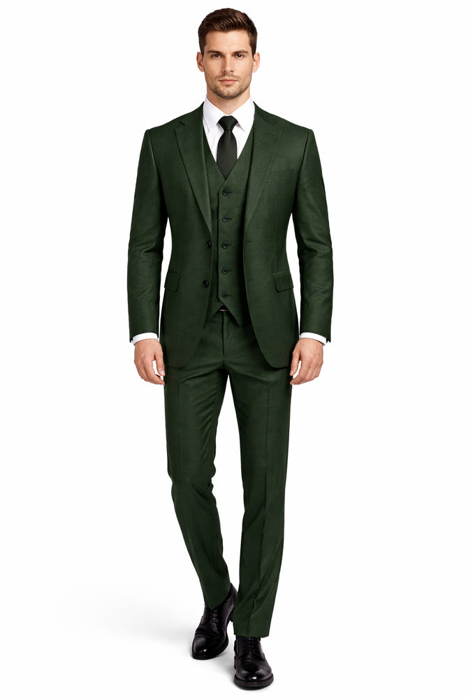 Olive Peaky Green 3 Piece Tweed Men's Suit