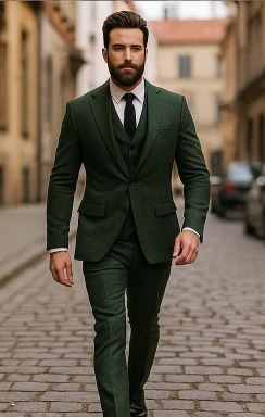olive-peaky-green-3-piece-tweed-mens-suit-Side_Pose
