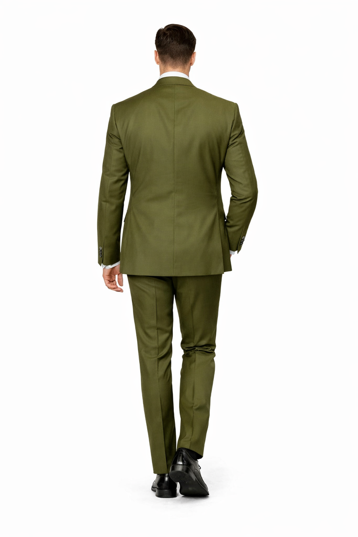 Olive Regent Double-Breasted Green 3-Piece Prestige Suit by Rossiman