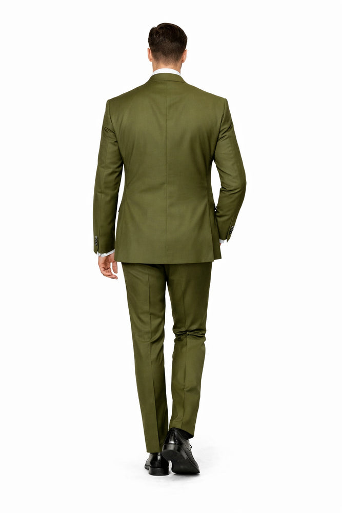 Olive Regent Double-Breasted Green 3-Piece Prestige Suit by Rossiman