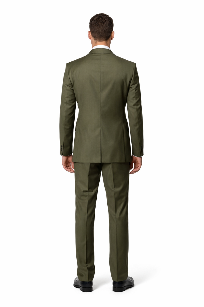 Olive Royale 3-Piece Modern Tailored Suit by Rossiman