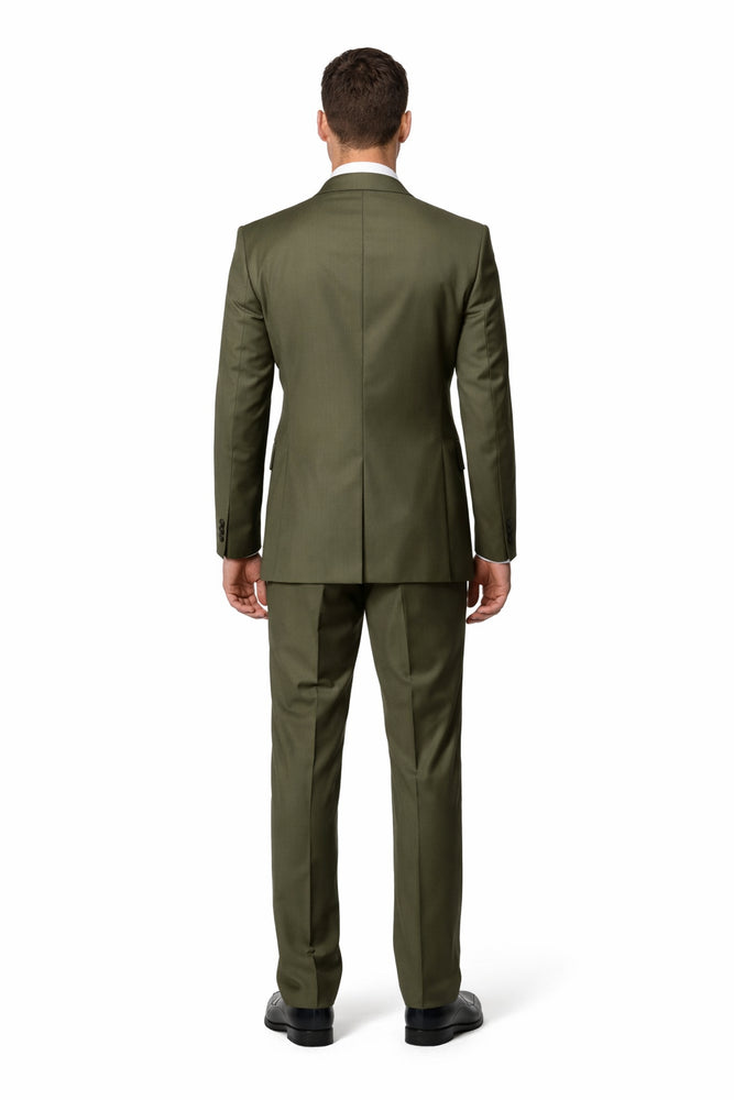 Olive Royale 3-Piece Modern Tailored Suit by Rossiman