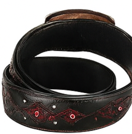 Original Black,Cherry Caiman Belly Skin Fashion Western Belt