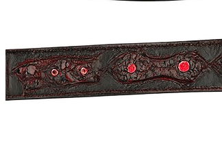 Original Black,Cherry Caiman Belly Skin Fashion Western Belt
