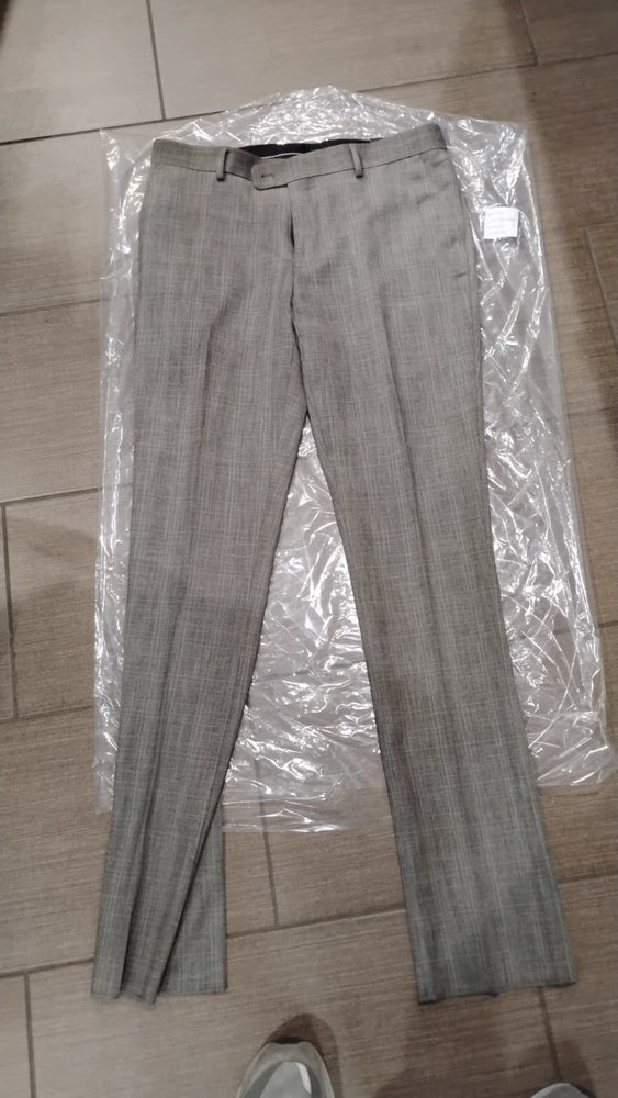 Vitali Brand Men’s Grey Textured Patterned 3 Piece Suit – Modern Fit Checkered Sharkskin with Blazer, Vest & Trousers, Business Wedding