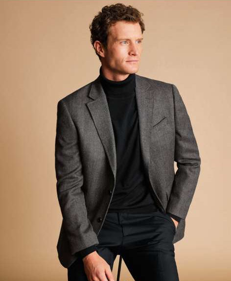 Men’s Grey Tweed Herringbone Sport Coat - Gray Mens Blazer Suit Jacket