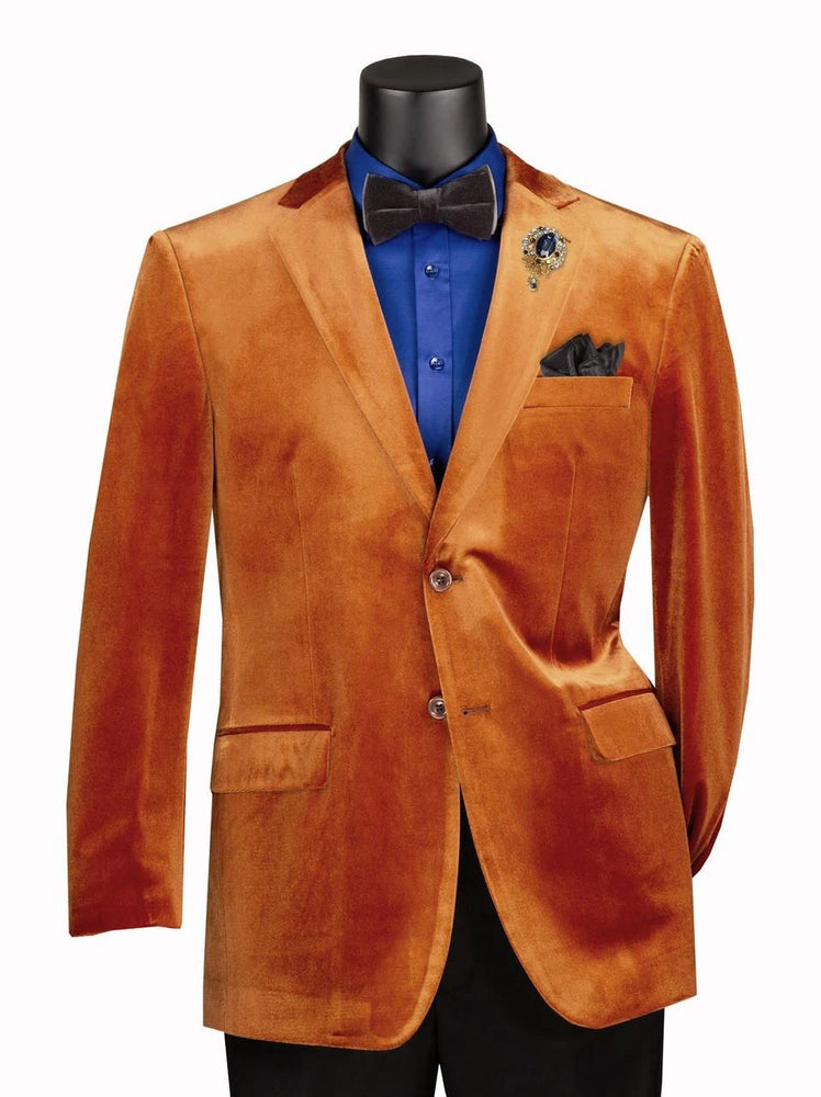 Men’s Burnt Orange Velvet Blazer – Kingsman Golden Bee Inspired Luxury Dinner Jacket