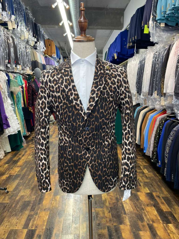 Men’s Leopard Print Blazers – Slim Fit Statement Jacket for Evening, Party, and Fashion Wear