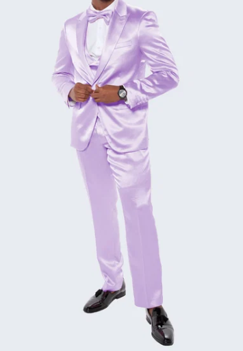 Men’s Lavender Tuxedo – Shiny Light Purple Wedding & Prom Tuxedo Suit