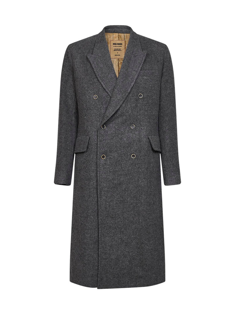Men’s Godfather Black Double-Breasted Long Overcoat – Vintage Mobster Gangster Coat