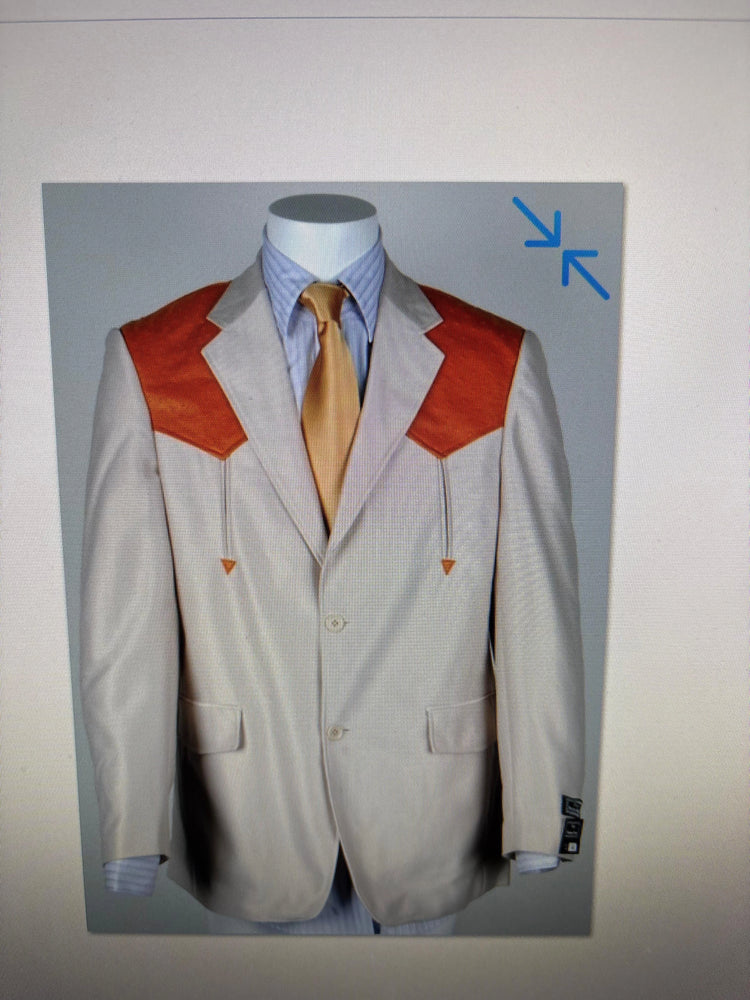 Men’s Tan Beige and Rust Western Cowboy Blazer – Classic Country Style Jacket, Vintage Western Dress Blazer for Men Country Jacket