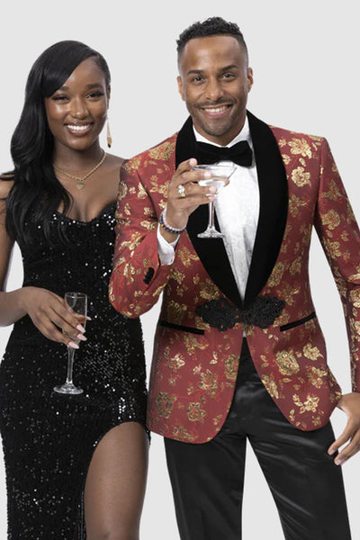 Red And Gold Prom Suits
