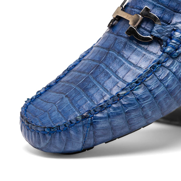 Marco Di Milano Parma Caiman Belly Bit Drivers Blue