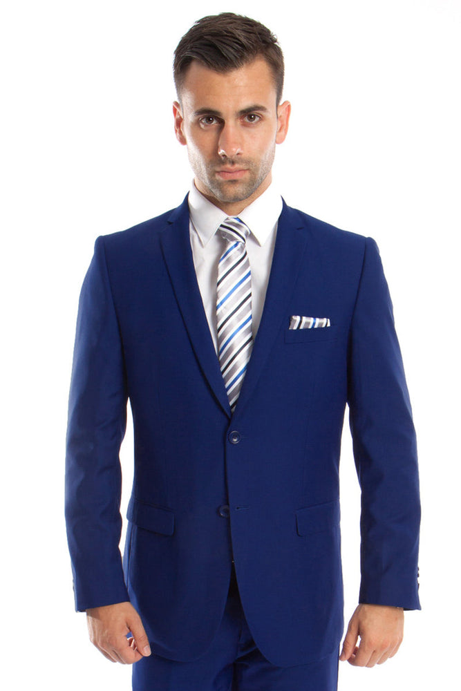Men's Indigo Blue Slim Fit Wedding Suit from Tazzio Suits