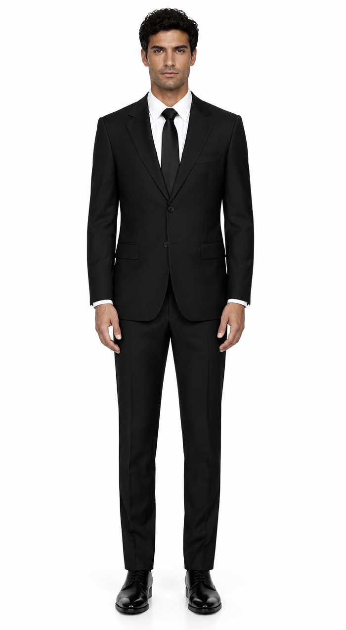 Peak Lapel Suit Black