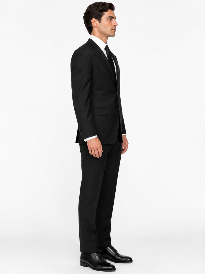 Peak Lapel Suit Black